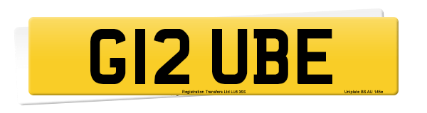 Registration number G12 UBE